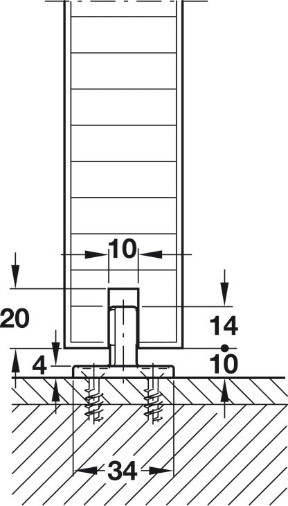 Hafele HAWA Junior 120/B Sliding Door Hardware Set (Track NOT Included)