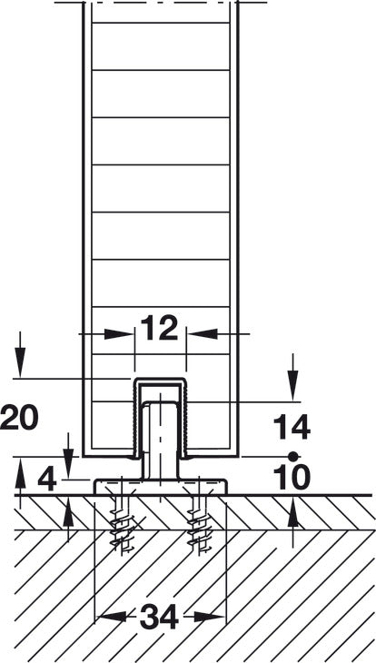 Hafele HAWA Junior 120/B Sliding Door Hardware Set (Track NOT Included)