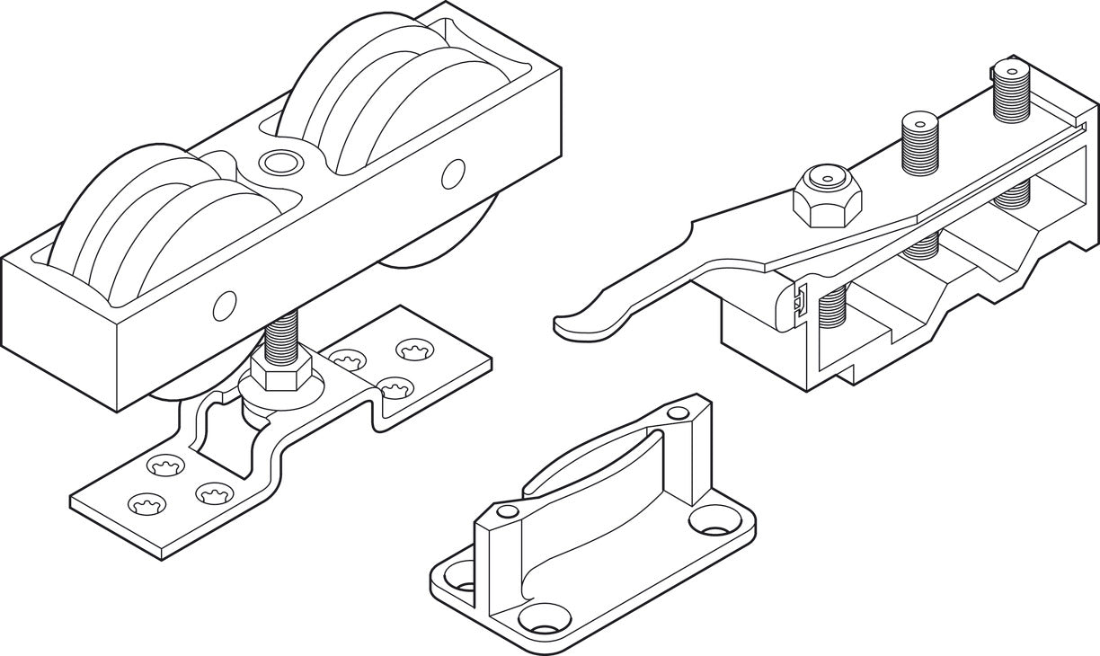 Hafele HAWA Junior 250/A Sliding Door Hardware Set (Track NOT Included)