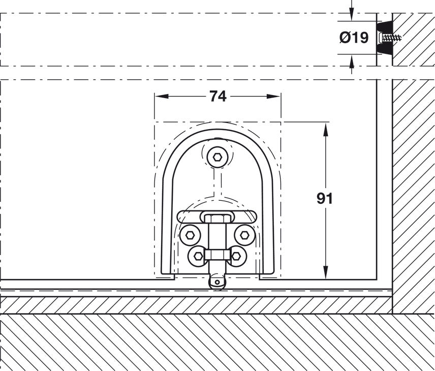 Hafele HAWA Junior 40/GP Sliding Door Hardware Set (Track NOT Included)