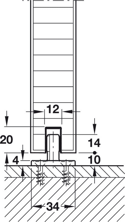 Hafele HAWA Junior 40/Z Sliding Door Hardware Set (Track NOT Included)