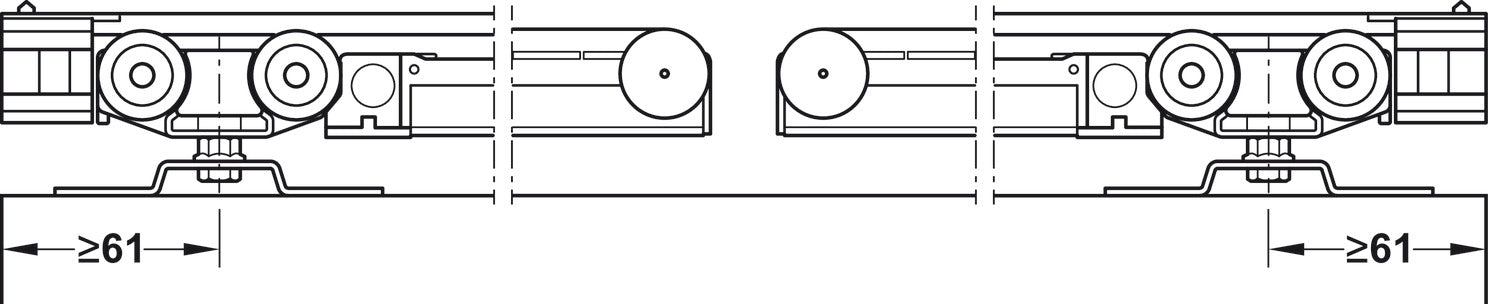 Hafele Slido D-Line11 (50P/80P/120P) Sliding Door Hardware Set (Track NOT Included)