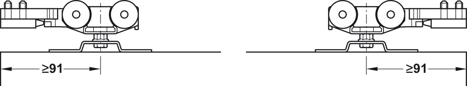 Hafele Slido D-Line11 (50P/80P/120P) Sliding Door Hardware Set (Track NOT Included)