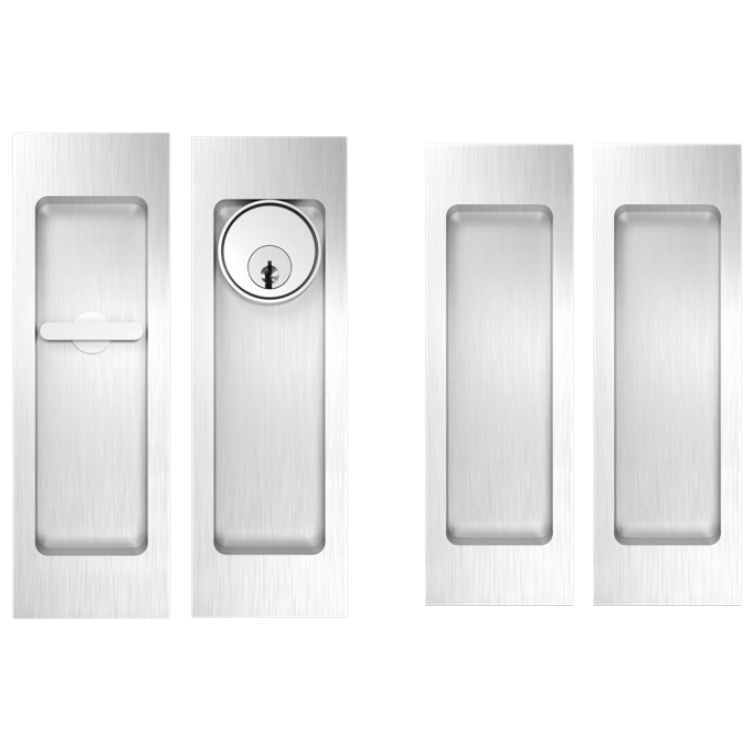 Accurate - Pocket Door Sets - Invisi-Mount Fastener Double Door (Keyed Privacy)