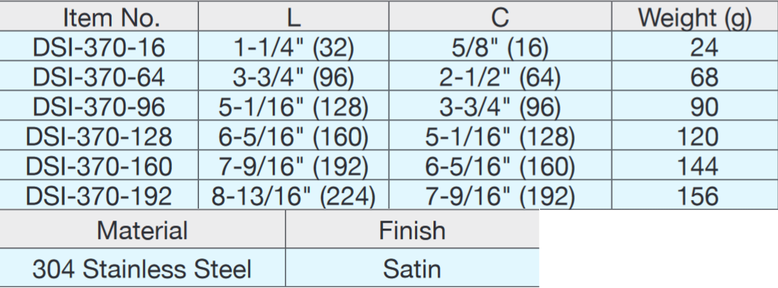 Sugatsune DSI-370 Stainless Steel Edge Pull