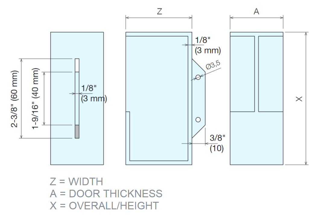 Sugatsune DSI-4254 Stainless Steel Sliding Door Handle