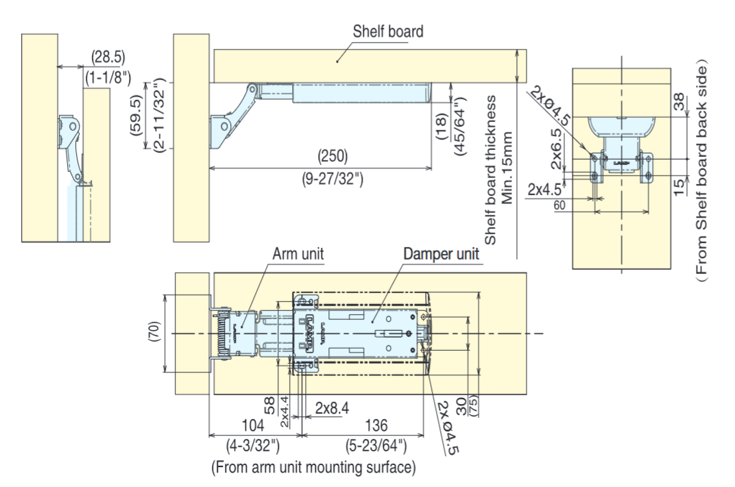 Sugatsune - Folding Bracket - Damper for EB Folding Bracket