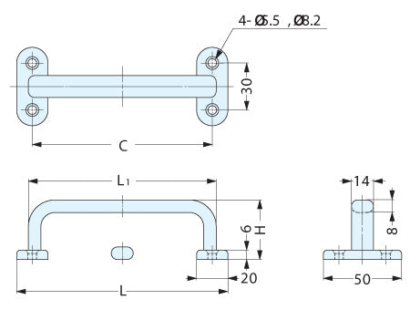 Sugatsune EC-H Stainless Steel Handle Pull