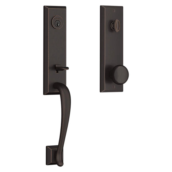 Baldwin - Reserve Collection - Tubular Entry Handlesets - Del Mar 3/4 Escutcheon Emergency Egress Handleset w/ Round Knob & Square Bevel Rose