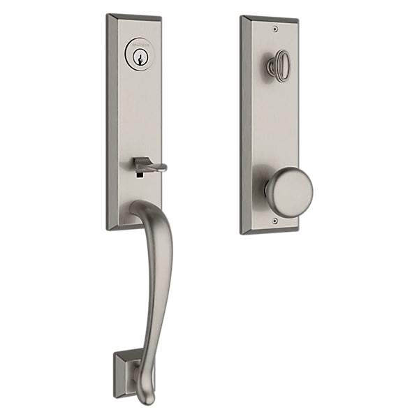 Baldwin - Reserve Collection - Tubular Entry Handlesets - Del Mar 3/4 Escutcheon Emergency Egress Handleset w/ Round Knob & Square Bevel Rose