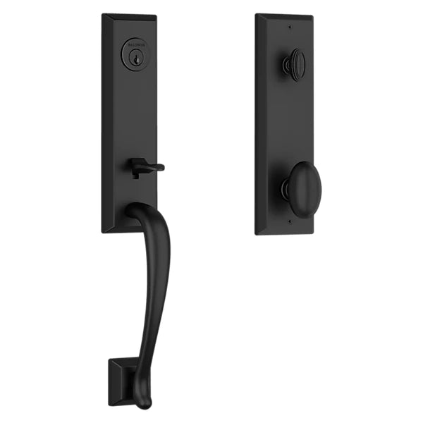 Baldwin - Reserve Collection - Tubular Entry Handlesets - Del Mar 3/4 Escutcheon Emergency Egress Handleset w/ Round Knob & Square Bevel Rose