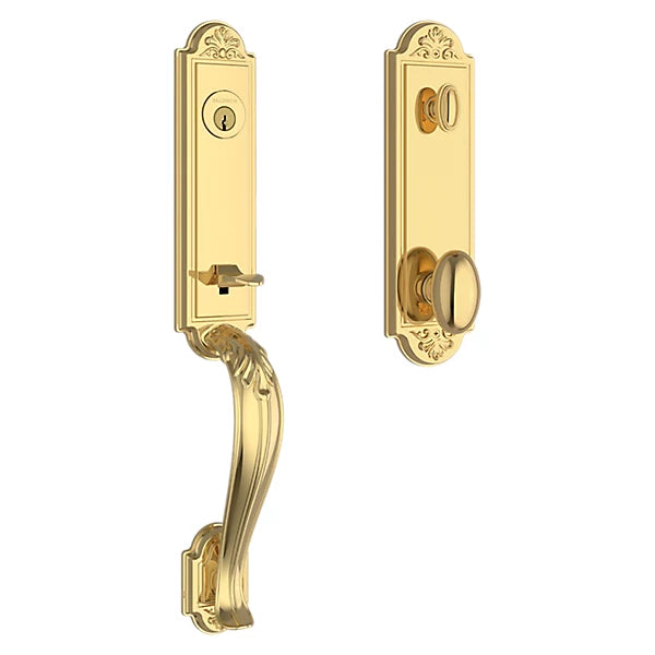 Baldwin - Reserve Collection - Tubular Entry Handlesets - Elizabeth 3/4 Escutcheon Emergency Egress Handleset w/ Ellipse Knob & Elizabeth Rose
