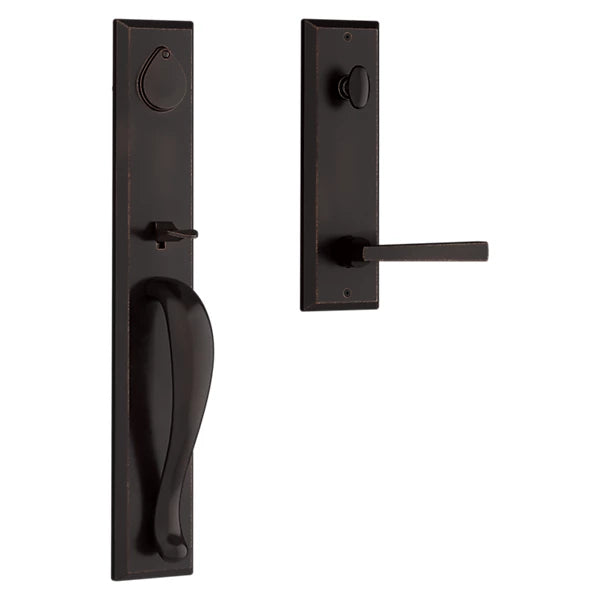 Baldwin - Reserve Collection - Tubular Entry Handlesets - Longview Full Escutcheon Emergency Egress Handleset w/ Taper Lever & Square Bevel Rose