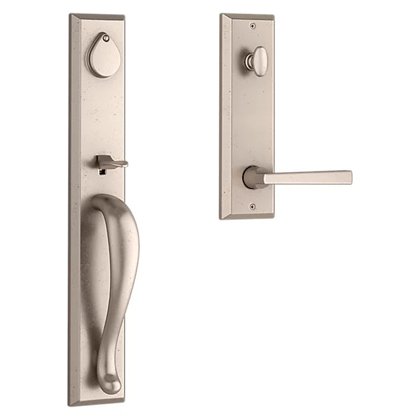 Baldwin - Reserve Collection - Tubular Entry Handlesets - Longview Full Escutcheon Emergency Egress Handleset w/ Taper Lever & Square Bevel Rose