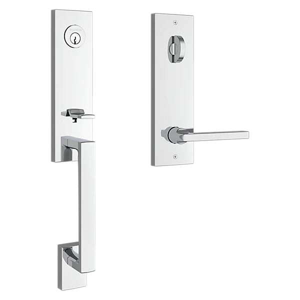 Baldwin - Reserve Collection - Tubular Entry Handlesets - Seattle 3/4 Escutcheon Emergency Egress Handleset w/ Square Lever & Contemporary Square Rose