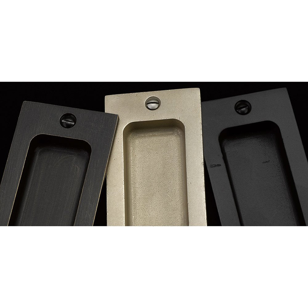 Emtek - Door Accessories - Sandcast Bronze - Rustic Modern Rectangular Flush Pull