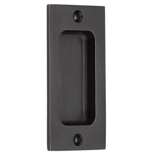 Emtek - Door Accessories - Sandcast Bronze - Rustic Modern Rectangular Flush Pull