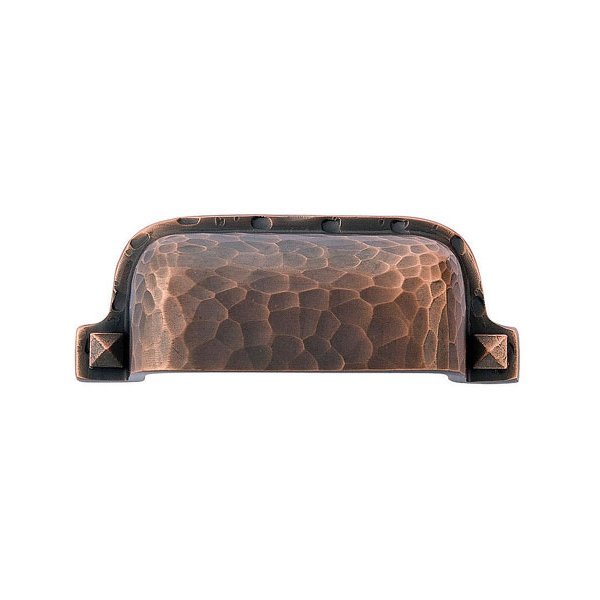 Emtek - Arts & Crafts Collection - Hammered Bin Cup Pull