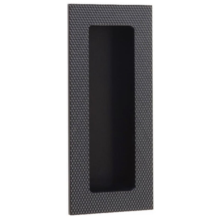 Emtek - Door Accessories - Modern Rectangular Knurled Flush Pull w/ Plain Pocket