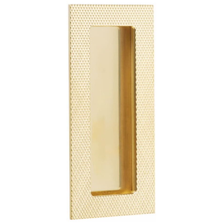 Emtek - Door Accessories - Modern Rectangular Knurled Flush Pull w/ Plain Pocket
