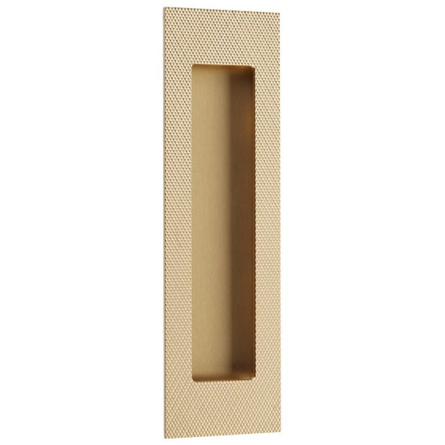 Emtek - Door Accessories - Modern Rectangular Knurled Flush Pull w/ Plain Pocket