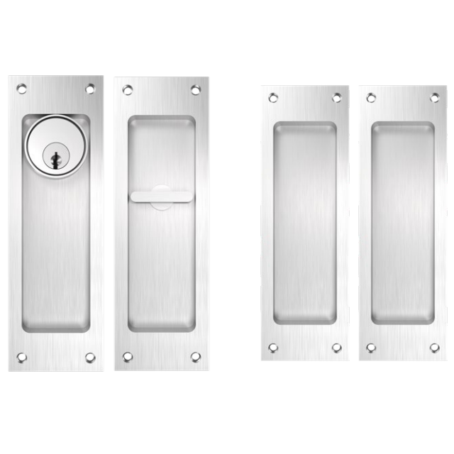 Accurate - Pocket Door Sets - Exposed Fastener Double Door (Keyed Privacy)