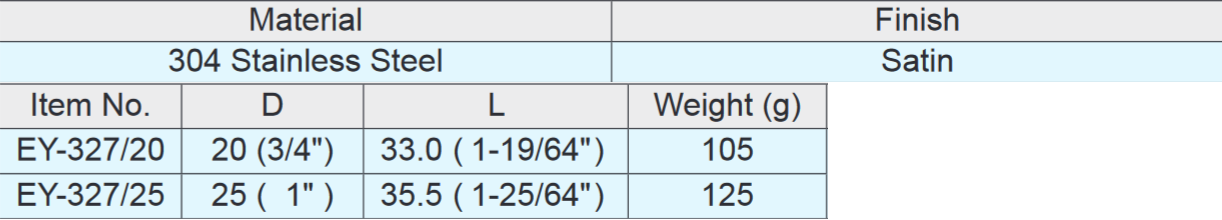 Sugatsune EY-327 Stainless Steel Knob