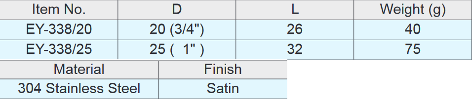 Sugatsune EY-338 Stainless Steel Knob