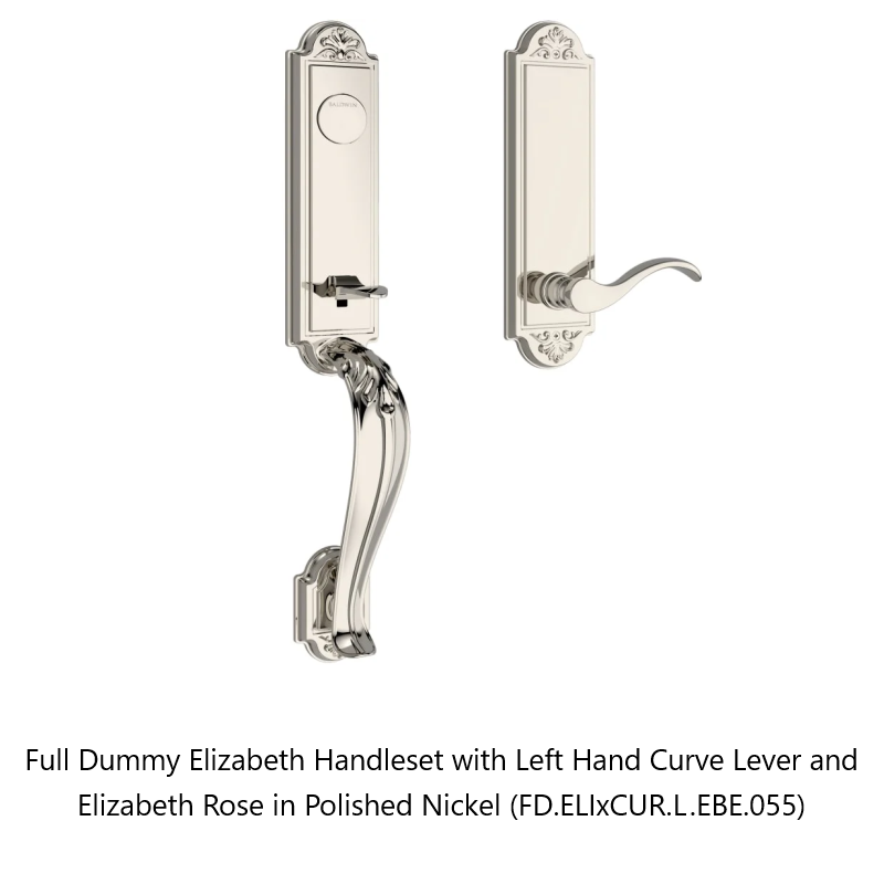 Baldwin - Reserve Collection - Egress Handlesets - Elizabeth 3/4 Escutcheon Tubular Entry Handleset with Interior Lever (Full Dummy)
