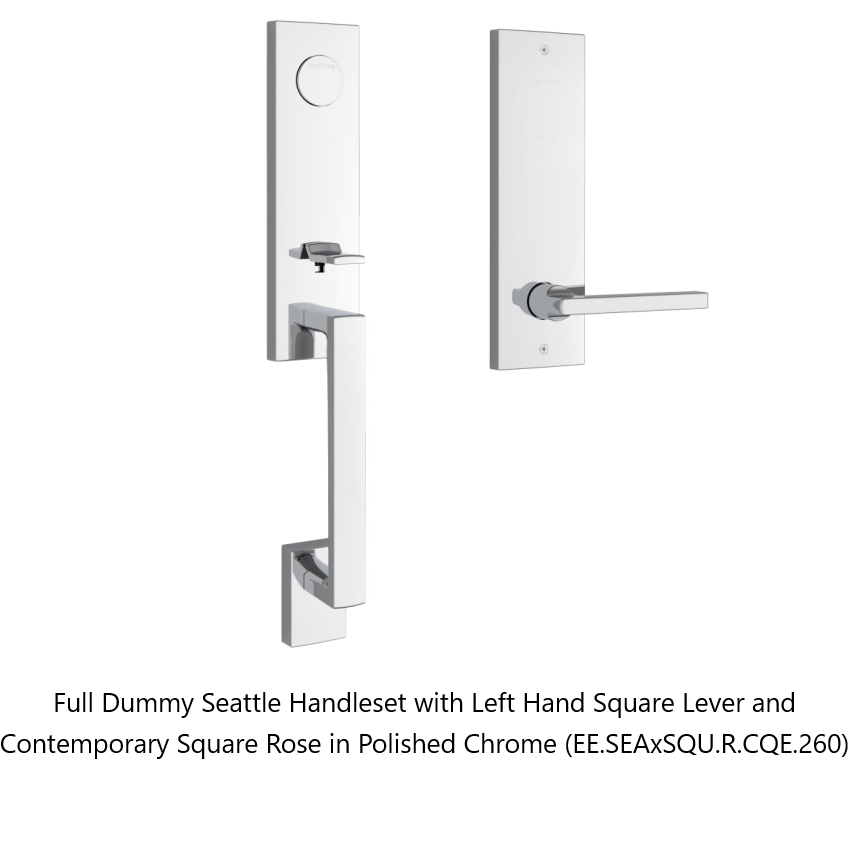 Baldwin - Reserve Collection - Egress Handlesets - Seattle 3/4 Escutcheon Tubular Entry Handleset with Interior Lever (Full Dummy)