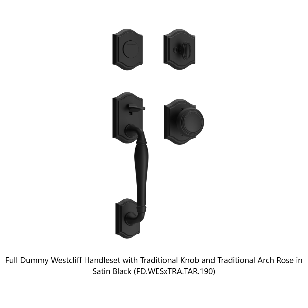 Baldwin - Reserve Collection - Sectional Handlesets - Westcliff Tubular Entry Handleset with Interior Knob (Full Dummy)