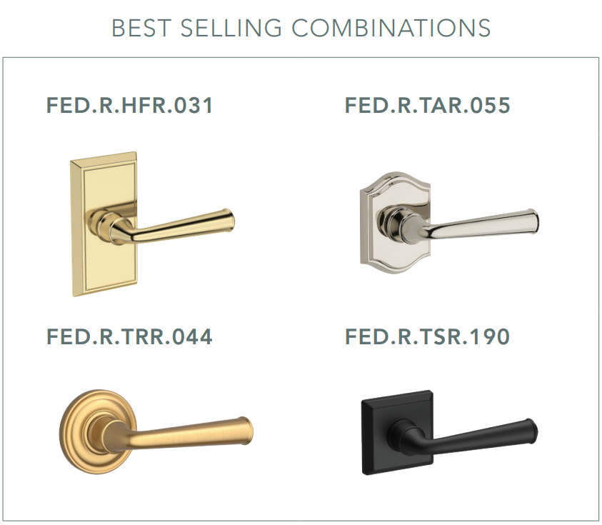 Baldwin - Reserve Collection - Interior Levers - Federal Door Lever (Full Dummy)