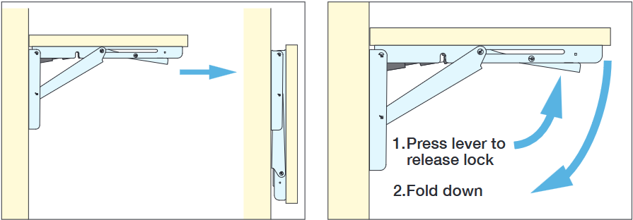 Sugatsune - Folding Bracket - EB/EP-D Series Stainless Steel Folding Bracket (Soft Close)