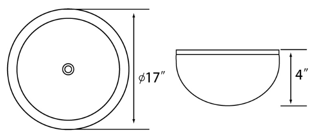 Lenova Sinks - Above Counter - GV-08 Glass Bathroom Sink - 17"