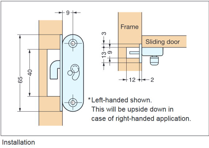 Sugatsune HC-65 Sliding Door Latch with Indicator