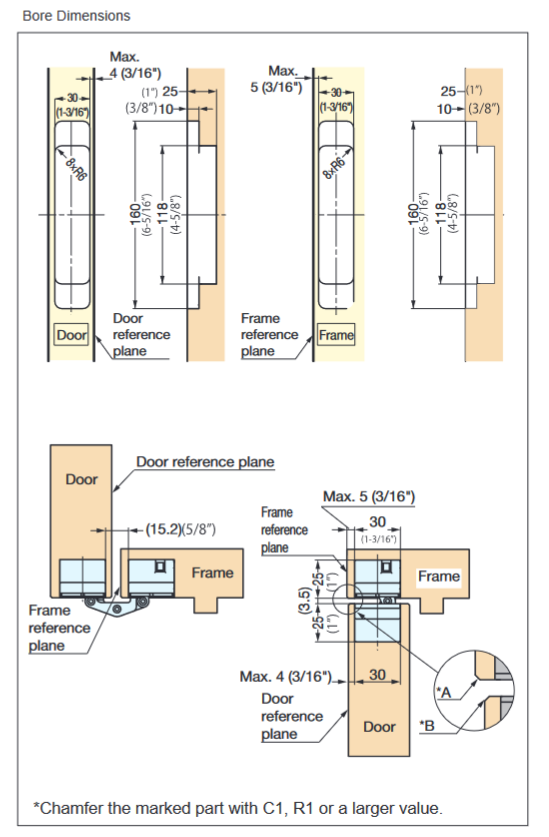 Sugatsune HES3D-E160 3-Way Adjustable Concealed Hinge (Each)