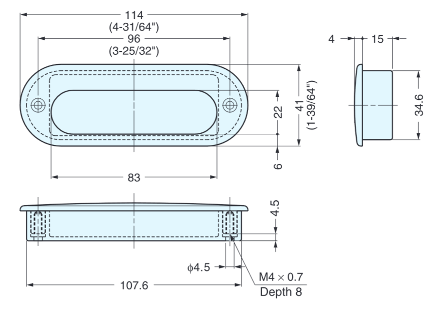 Sugatsune HH-D Stainless Steel Recessed Pull
