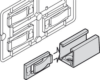 Hafele HAWA Lower Guide For Glass (Rattle Free)