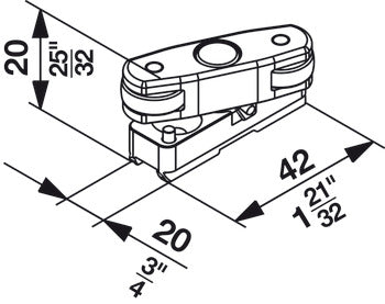 Hafele HAWA Floor Guide Glass Suspension Profile (Rattle Free)