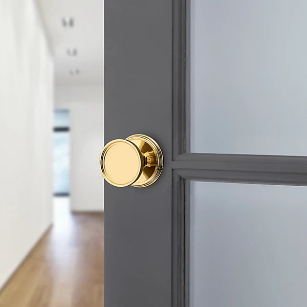 Baldwin - Estate Collection - Knobs & Levers - K012 Tulip Door Knob w/ 5078 Rose (Pre-Configured)