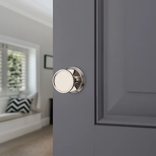 Baldwin - Estate Collection - Knobs & Levers - K012 Tulip Door Knob w/ 5078 Rose (Pre-Configured)