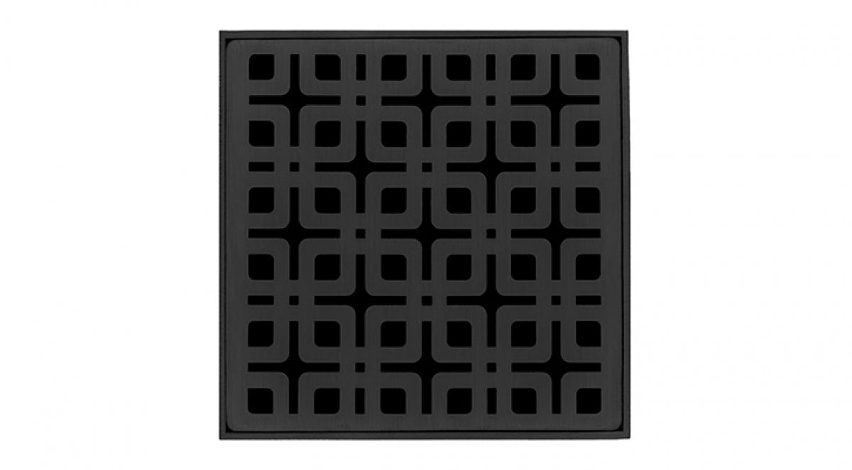 Infinity Drain - 4" x 4" Square Center Drain - KD 4 Link Series Drain (Complete Kit)