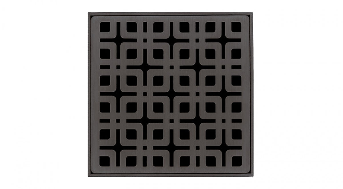 Infinity Drain - 4" x 4" Square Center Drain - KD 4 Link Series Drain (Complete Kit)