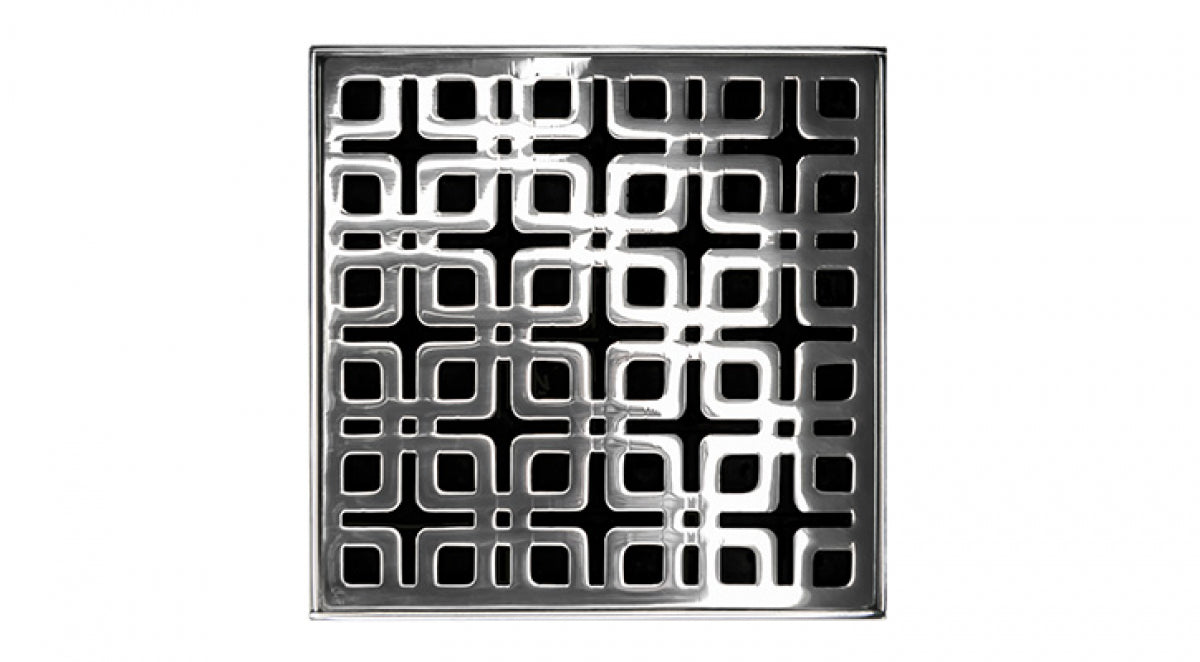 Infinity Drain - 4" x 4" Square Center Drain - KD 4 Link Series Drain (Complete Kit)