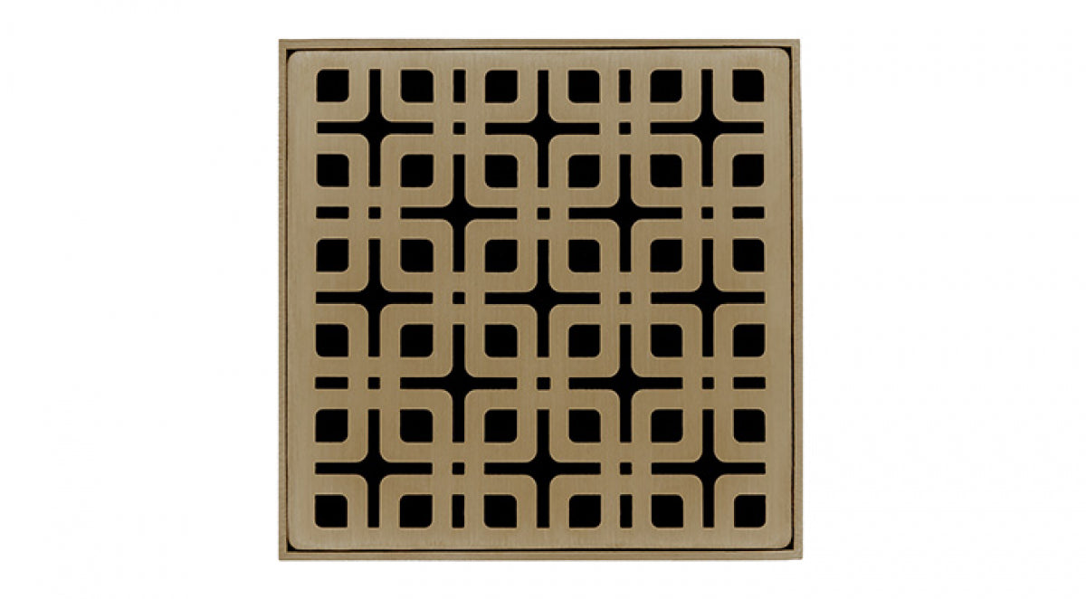 Infinity Drain - 4" x 4" Square Center Drain - KD 4 Link Series Drain (Complete Kit)