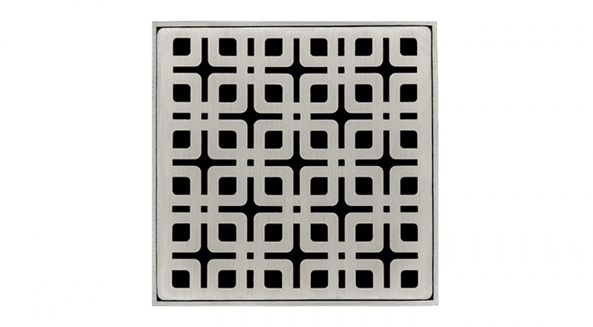 Infinity Drain - 4" x 4" Square Center Drain - KD 4 Link Series Drain (Complete Kit)