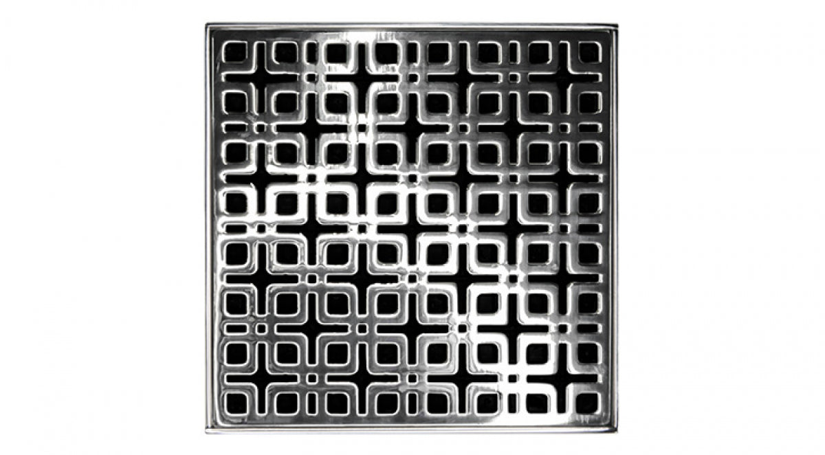 Infinity Drain - 5" x 5" Square Center Drain - KD 5 Link Series Drain (Complete Kit)