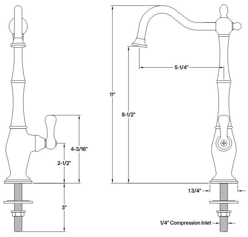 Kingston - Filtration Faucets - Heritage KS119AL Single-Handle 1-Hole Deck Mount Water Filtration Faucet
