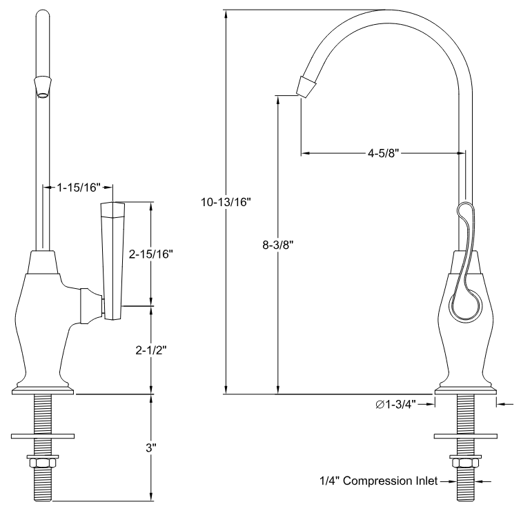 Kingston - Filtration Faucets - Royale KS319FL Single-Handle 1-Hole Deck Mount Water Filtration Faucet