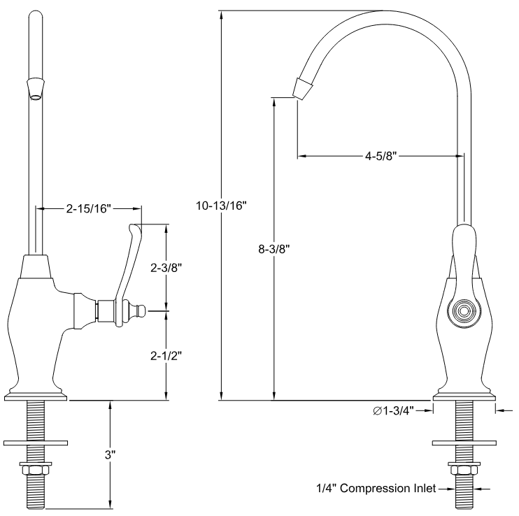 Kingston - Filtration Faucets - Templeton KS3191TL Single-Handle 1-Hole Deck Mount Water Filtration Faucet